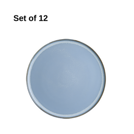Bonna Sky Hygge round plate 160x17mm porcelain in soft sky blue with reactive glaze, durable and microwave-safe, perfect for appetizers, desserts, or side servings.