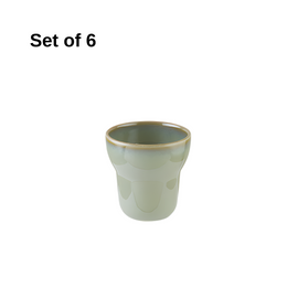 Bonna Sage Softline mug 300ml porcelain in soft sage, ergonomic handle, microwave and dishwasher safe, perfect for coffee, tea, or daily use at home, office, or cafés.