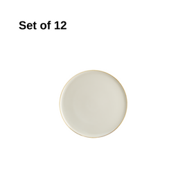 Bonna Sand Hygge round plate 160x17mm porcelain set of 12 with reactive glaze, durable and microwave-safe, perfect for appetisers, desserts, and sides.