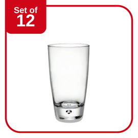 Bormioli Rocco Luna Cooler 450 ml tumbler set of 12 clear glass with bubble base