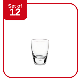 Bormioli Rocco Luna Rocks 260 ml tumbler set of 12 clear glass with bubble base