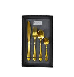 TABLEKRAFT SOHO GOLD CUTLERY SET 16pc 18/10