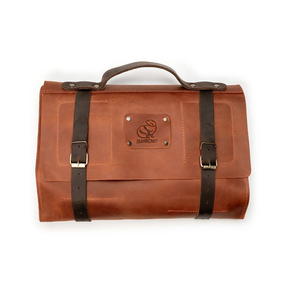 Beaver Craft Multifunctional Leather Tool Roll – 17 Sections | King of Knives e-store