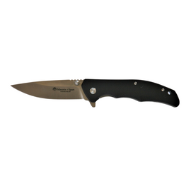 Maserin 46004G10N Sporting Pocket Knife with a 75mm satin finish 440 stainless steel blade and black G10 handle. This lightweight, reliable, and easy-to-use pocket knife features a flipper opening system with ball bearings for smooth operation.
