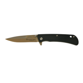 Maserin 46006G10N Sporting Knife, a lightweight and reliable pocket knife featuring a 75mm satin finish 440 stainless steel blade and black G10 handle for easy one-handed opening.
