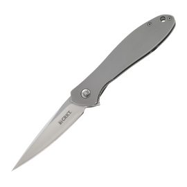 CRKT Eros Framelock Pocket Knife. Designed by Ken Onion and featuring a 2.88-inch satin finish AUS-8 stainless steel drop point blade. 2010 Blade Imported Knife of the Year.