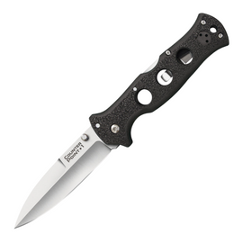 Cold Steel Counter Point Lockback, a Pocket Knife featuring a 4 inch AUS-10A stainless steel blade, black Griv-Ex handle, and for convenient carry it includes a pocket clip and thumb stud. 