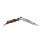 Laguiole En Aubrac Folding Pocket Knife (12cm) with Corkscrew - Amourette (Snakewood)  This traditional French pocket knife features a  stainless steel blade and a luxurious snakeskin handle. Built for life, it's perfect for picnics, camping, or any outdoor adventure.