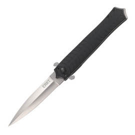 CRKT Xolotl Linerlock Pocket Knife with 3.63" Satin Finish Stainless Steel Spear Point Blade and Black G10 Handle