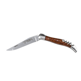 Laguiole En Aubrac Folding Pocket Knife (12cm) with Corkscrew - Amourette (Snakewood)  This traditional French pocket knife features a  stainless steel blade and a luxurious snakeskin handle. Built for life, it's perfect for picnics, camping, or any outdoor adventure.