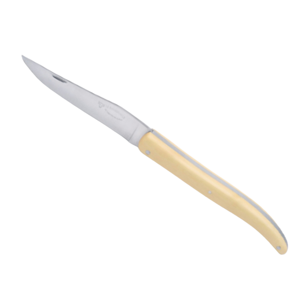 Laguiole En Aubrac Folding Pocket Knife (12cm) with Corkscrew - Solid Horn Handle