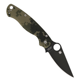 Spyderco Para-Military 2 Comp Lock Pocket Knife. Features a 3.5-inch black finish CPM S30V stainless steel blade and camouflage G10 handle.