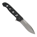 CRKT M21 G-10 Linerlock pocket knife with a 3.88 inch gray TiNi coated stainless steel blade and black G10 handle