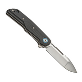 MKM-Maniago Knife Makers Clap Linerlock pocket knife, designed by Bob Terzuola. Features a 3-inch satin finish Bohler M390 stainless steel drop point blade and black G10 handle. Made in Italy by LionSteel.