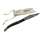 LAGUIOLE EN AUBRAC Folding Knife (12cm) with Wenge Wood Handle. This traditional pocket knife, expertly crafted from high-quality steel and featuring a Wenge wood handle, is perfect for picnics, camping, or any outdoor adventure.