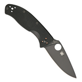 Black handle Spyderco Tenacious pocket knife with black blade