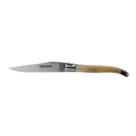 Laguiole En Aubrac Folding Pocket Knife (12cm) - This traditionally crafted French pocket knife features a solid horn handle and a stainless steel blade, perfect for outdoor adventures.
