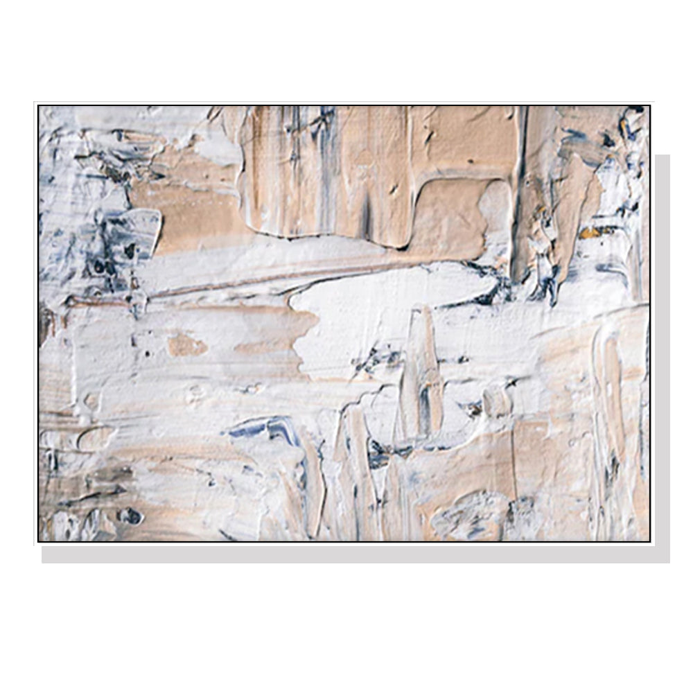 Wall Art 60cmx90cm Modern Abstract Oil Painting Style White Frame Canvas