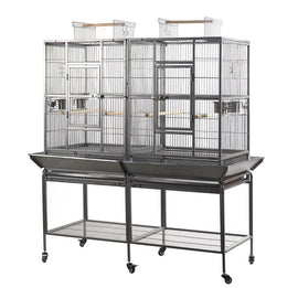 YES4PETS XL 184 cm Bird Cage Pet Parrot Aviary Perch Castor Wheel Removable Divider