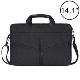 Stylish Zipper Laptop Bag with Shoulder Strap - Durable & Breathable - Black