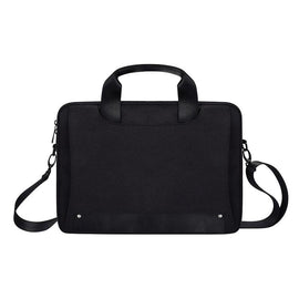 Waterproof Oxford Cloth Laptop Bag with Concealed Handle & Luggage Tie Rod - Black