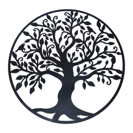 Black Tree of Life Wall Art Hanging Metal Iron Sculpture Garden 99cm