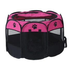 Portable Pet Playpen with Oxford Cloth, Foldable Octagon Dog & Cat Tent, Indoor & Outdoor Use size 114*114*58cm
