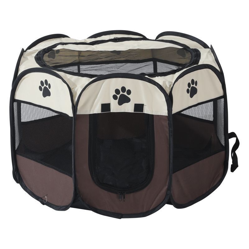 Portable Pet Playpen with Oxford Cloth, Foldable Octagon Dog & Cat Tent, Indoor & Outdoor Use size 114*114*58cm