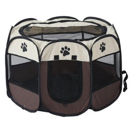 Portable Pet Playpen with Oxford Cloth, Foldable Octagon Dog & Cat Tent, Indoor & Outdoor Use size 91*91*58cm