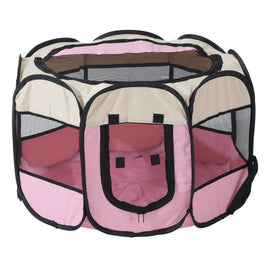 Portable Pet Playpen with Oxford Cloth, Foldable Octagon Dog & Cat Tent, Indoor & Outdoor Use size 91*91*58cm