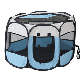Portable Pet Playpen with Oxford Cloth, Foldable Octagon Dog & Cat Tent, Indoor & Outdoor Use size 91*91*58cm