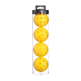 2 Tubes Yellow Outdoor Pickleball Balls 4-Pack - Durable 40-Hole Design with Carry Tube(8 balls in total)