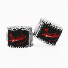 White Zebra Pro Grade 5m Boxing Hand Wraps - Printed Elastic Bandages for Training & Combat Sports (1 Pair)