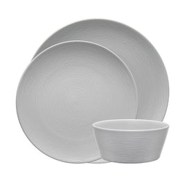 Noritake Gog (Grey On Grey) Swirl 12-Piece Dinner Set