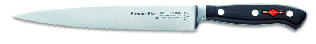 F.DICK PREMIER PLUS CARVING KNIFE, SERRATED EDGE, 21CM