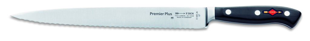 F.DICK PREMIER PLUS CARVING KNIFE, SERRATED EDGE, 26CM