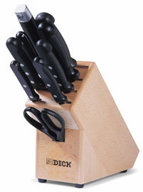 F.DICK SUPERIOR WOODEN KNIFE BLOCK, 9PCS