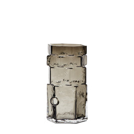 Areaware Hex Vase Grey – Geometric Glass by BZIPPY