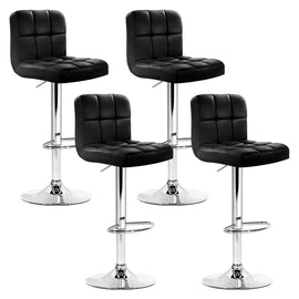 Artiss 4x Black Leather Gas Lift Bar Stools with Armrests | King of Knives e-store