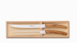 Claude Dozorme Carving set , Olivewood