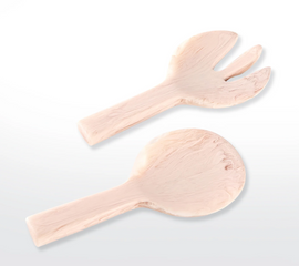 Nashi  Short Handle Salad Servers - Blush Swirl