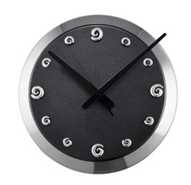 Carrol Boyes  WALL CLOCK LARGE - coil - silver