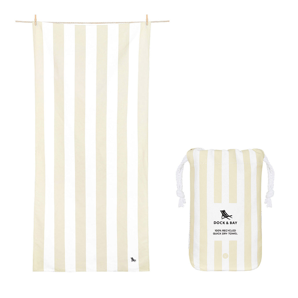 Dock & Bay Beach Towel Cabana Light Collection L - Bora Bora Beige
