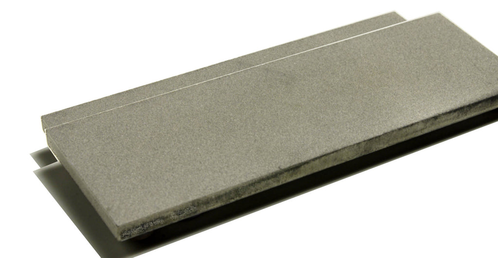 EZE-LAP diamond 50x150x6mm on steel plate. Fine
