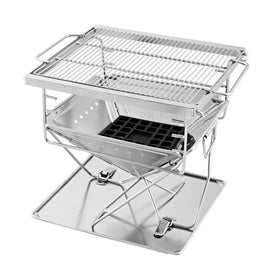 Grillz Camping Fire Pit BBQ Portable Folding Stainless Steel Stove Outdoor Pits | Outdoor & Barbecue | King of Knives