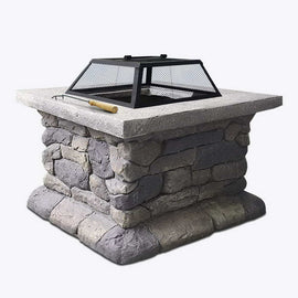 Grillz Fire Pit Outdoor Table Charcoal Garden Fireplace Backyard Firepit Heater | Outdoor | King of Knives