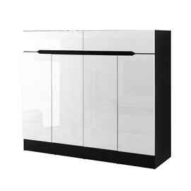 Artiss 120cm Shoe Cabinet – White & Black Storage with Drawers | King of Knives e-store