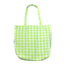 Kind Bag Tote Bag Lime Green Gingham