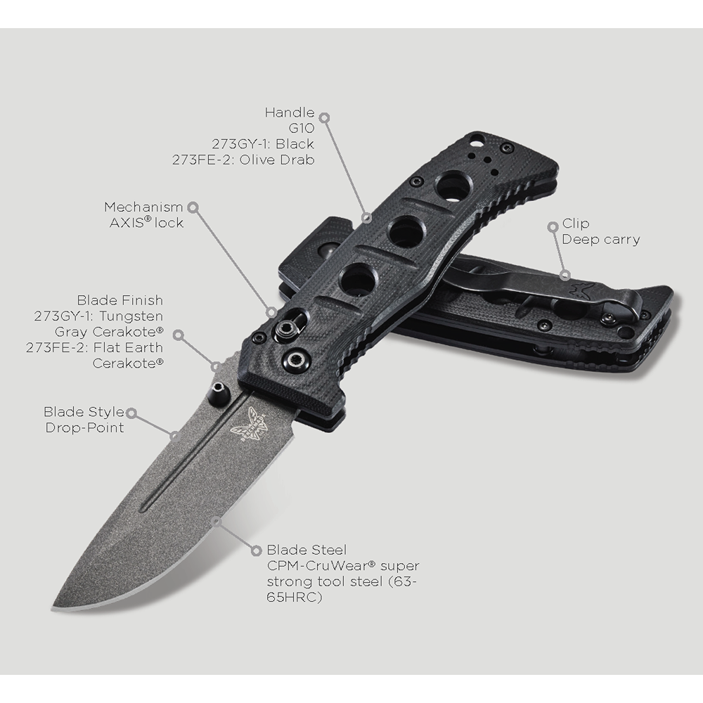 BENCHMADE 273GY-1 MINI ADAMAS Axis Folding Knife