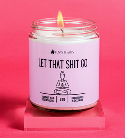 Funny Flames Let That Shit Go Candle Pink Candle | Novelty Candle | Candle & Diffusers King of Knives Australia